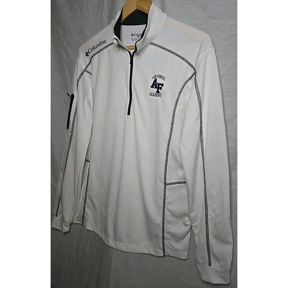 Air Force Academy AF Columbia Golf Quarter Zip Sweatshirt, Sz Medium, White - Picture 3 of 9